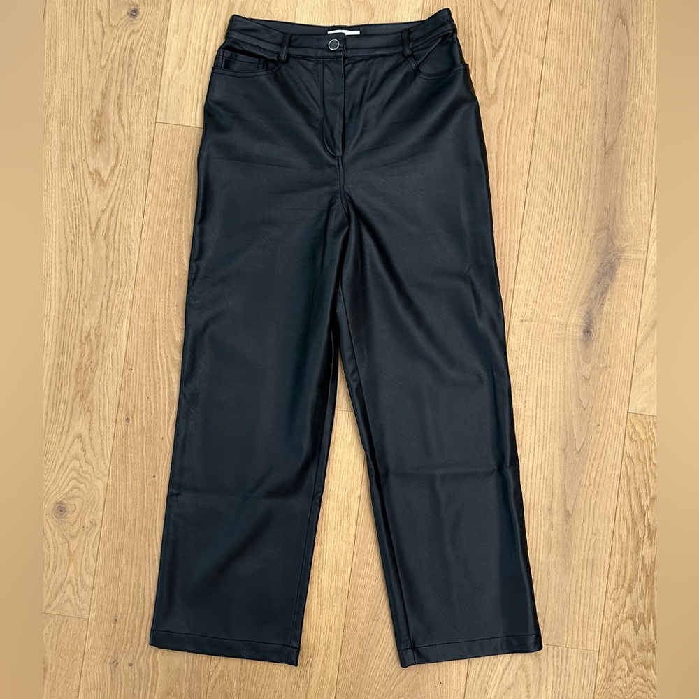 Black Vegan-Leather Trousers from Who What Wear.